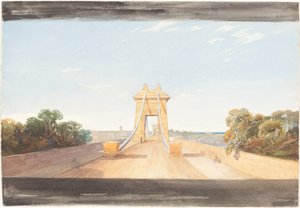 Clifton Suspension Bridge poblíž Bristolu, c. 1832.