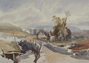 Venkovská cesta s chatami od James Burrell Smith