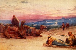 Cestovatelé odpočívající mimo palestinskou vesnici - Act xx 5, c1924. Tvůrci: James Clark, Henry A Harper.