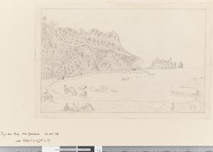 iv. Pohled na záliv Tegadoo Bay, Nový Zéland, 23. října 1769