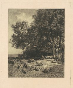 Krajina s ovcemi od James David Smillie, after Charles Émile Jacque