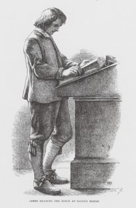 Jakub čte Bibli v Gaiově domě (rytina) od James Dawson Watson