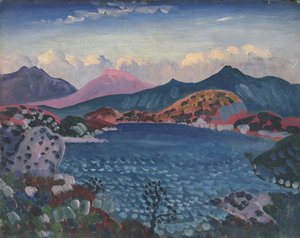 Jezero Bala, kolem roku 1911 (olej na panelu)