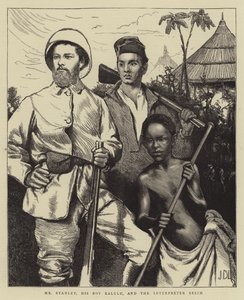 Pan Stanley, jeho chlapec Kalulu a tlumočník Selim od James Dromgole Linton