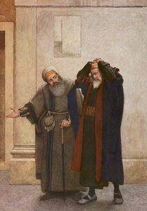 Shakespearův Kupec benátský: Shylock a Tubal (barevná litografie) od James Dromgole Linton