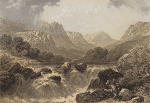 Fall of the Tummel (chromolitho) od James Duffield Harding