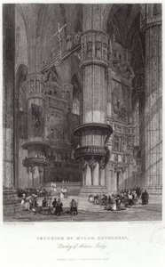Interiér milánské katedrály od James Duffield Harding