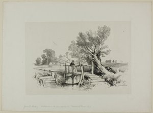 Krajina s chlapec rybaření od James Duffield Harding