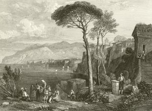 Rovina a záliv Sorrento, Itálie od James Duffield Harding