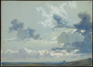Studie oblohy s horizontem (recto) od James Duffield Harding