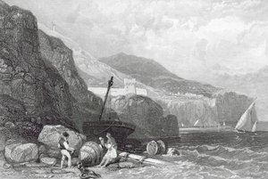 Vico, Neapolský záliv, Itálie (rytina) od James Duffield Harding
