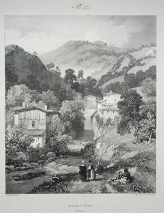 Malebné a romantické cesty starověkou Francií. Auvergne: Vodopády Thiers od James Duffield Harding