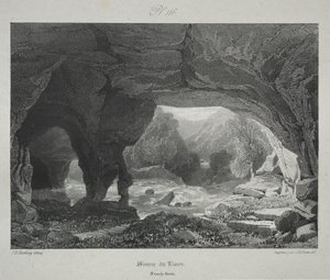 Malebné a romantické cesty starověkou Francií. Franche-Comté: Zdroj Lisona od James Duffield Harding