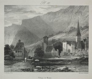 Malebné a romantické cesty starověkou Francií. Franche Comté: Opatství Baume, Baume-les-Messieurs od James Duffield Harding