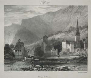 Malebné a romantické cesty starověkou Francií. Franche Comté: Opatství Baume, Baume-les-Messieurs od James Duffield Harding