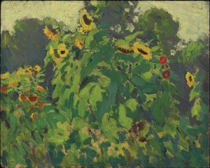 Sunflowers, Thornhill, 1916 (olej na kompozitní dřevovláknité desce)