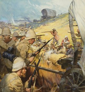 Búrská válečná šarvátka (kvaš na papíře) od James Edwin McConnell