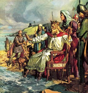 Král Kanuta vzdoruje vlnám od James Edwin McConnell