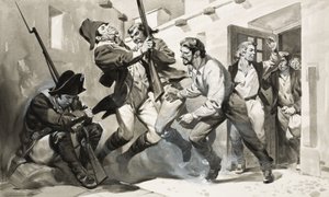 William Scoresby utíká ze španělského vězení (kvaš na papíře)