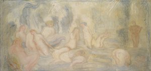 Koupající se dívky (zakřivené a zvlněné linie) 1911 (olej na plátně) od James Ensor