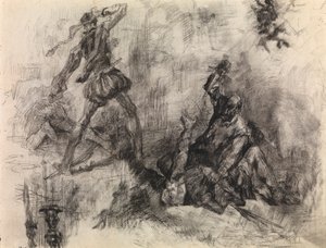 Don Quijote (pastel a černá křída na papíře) od James Ensor
