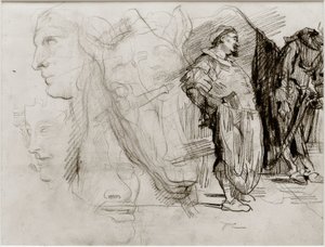 Don Quijote a koňská hlava od James Sidney Ensor