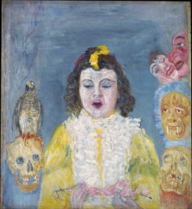 Dívka s maskami (přijímání) od James Ensor