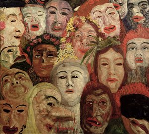 Můj portrét obklopený maskami od James Ensor
