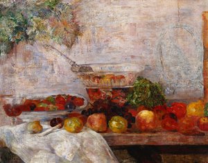 Zátiší s papouškem; Příroda Morte au Perroquet od James Ensor