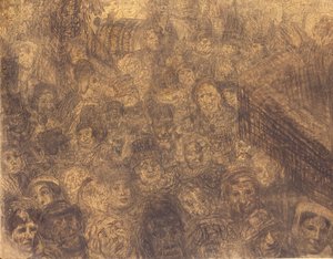 Živý a zářivý: Vjezd Krista do Jeruzaléma (conte) od James Ensor