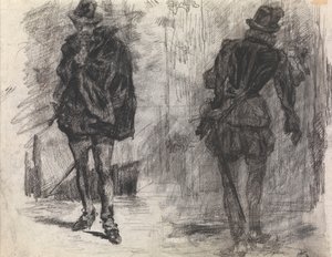 Dva španělští vojáci, jeden zobrazený zepředu, druhý zezadu od James Ensor