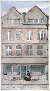 Pohled na č. 2 Blackhorse Alley, Fleet Street, City of London, 1850
