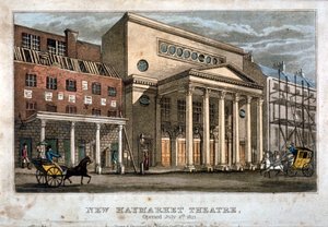 Pohled na divadlo Haymarket, Westminster, Londýn, 1821. od James Findlay