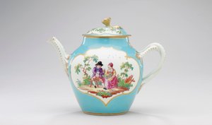 Čajová konvice a poklice Worcester, cca 1770