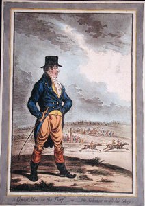 Velký muž na trávníku, aneb Sir Solomon v celé své slávě! vydal Hannah Humphrey v roce 1803 (ručně kolorovaný lept) od James Gillray