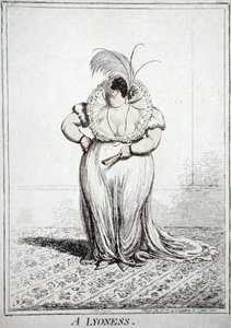 A Lyoness, publikoval Hannah Humphrey v roce 1801 (lept s akvatintou) od James Gillray