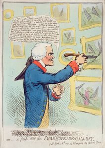 A Peep into the Shakespeare Gallery, vydané Hannah Humphrey v roce 1791 (ručně kolorovaný lept)