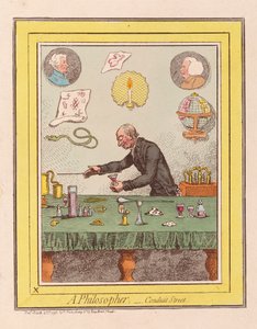 A Philosopher: Conduit Street, hospoda. 1796 (ručně kolorovaná rytina) od James Gillray