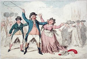 Důkaz vytříbených pocitů přívětivé postavy, v poslední době kandidáta na jisté starověké město (ručně kolorovaný lept) od James Gillray