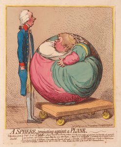 Koule vyčnívající proti letadlu, hospoda. 1792 (ručně kolorovaná rytina)