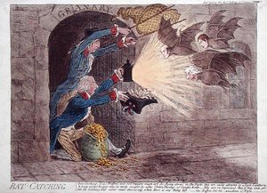 Chytání netopýrů od James Gillray