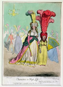 Postavy z vyšší společnosti, publikovala Hannah Humphrey v roce 1795 (ručně kolorovaný lept) od James Gillray
