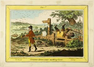 Hra Cockney Sportsmen Marking Game od James Gillray