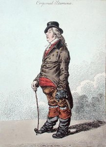 Corporeal Stamina, vydané Hannah Humphrey v roce 1801 (ručně kolorovaný lept) od James Gillray