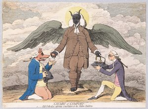 Drobky útěchy aneb Starý ortodoxní navracející Útěchu svým padlým dětem, hospoda. 1782 (ručně kolorovaná rytina)