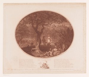 Tančící muž a žena pod stromem The Village Train (název na objektu) od James Gillray