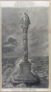 Návrh námořního sloupu "Britannia Victorious" Lept z roku 1800, autor James Gillray (1757-1815). od James Gillray