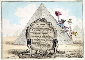 Egyptian Sketches, vydala Hannah Humphrey v roce 1799 (ručně kolorovaný lept)