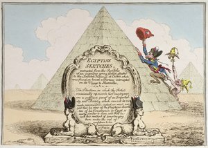 Egyptian Sketches, vydané Hannah Humphrey v roce 1799 (ručně kolorovaný lept)