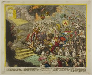 Konec irské frašky o katolické emancipaci od James Gillray